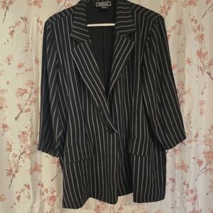 Women's Black Striped Jacket